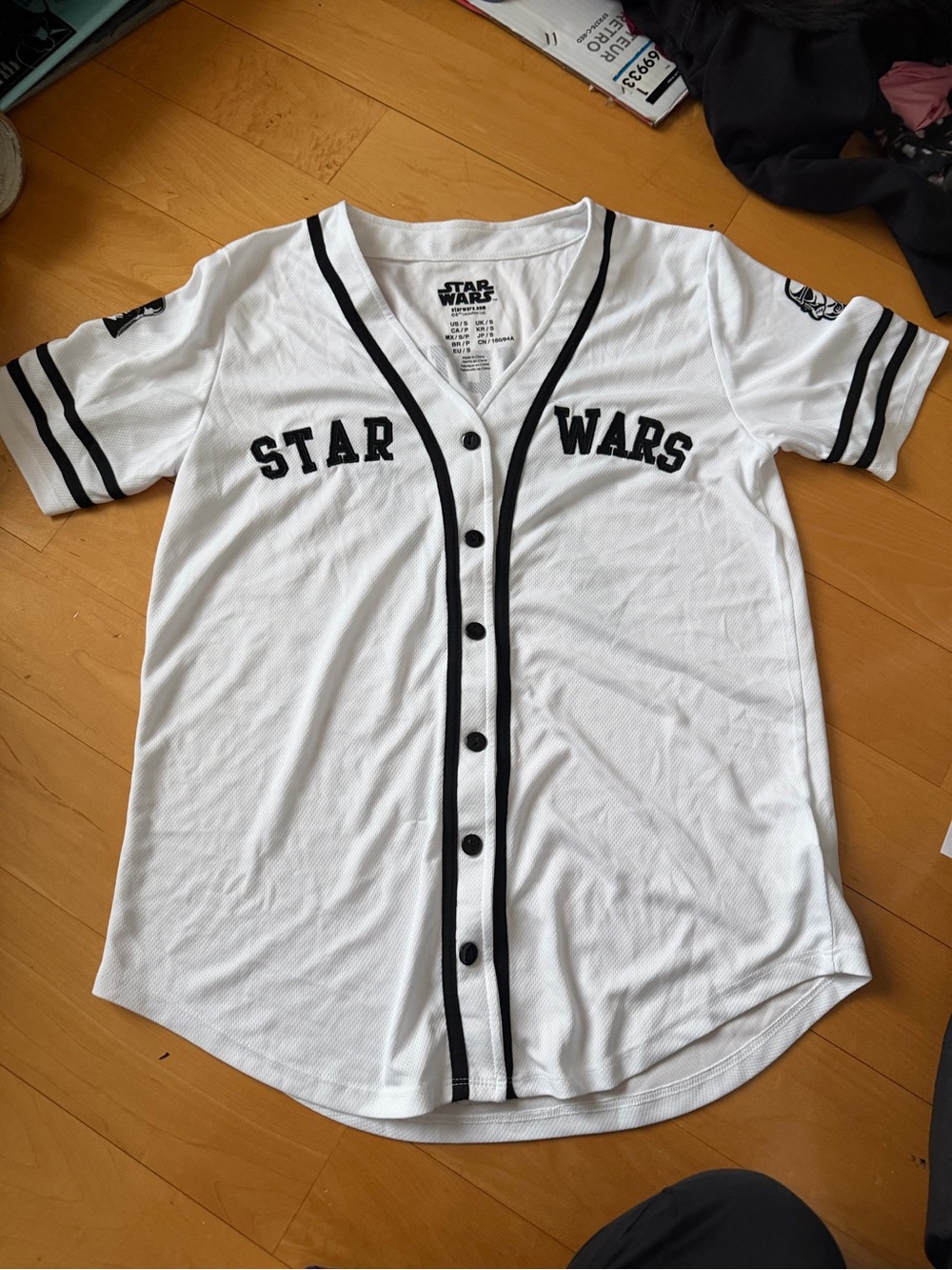 Star Wars White & Black Baseball Jersey
